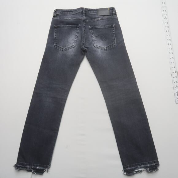 R13 Boy Straight Jeans in Strummer Black Size 24 - Picture 3 of 12